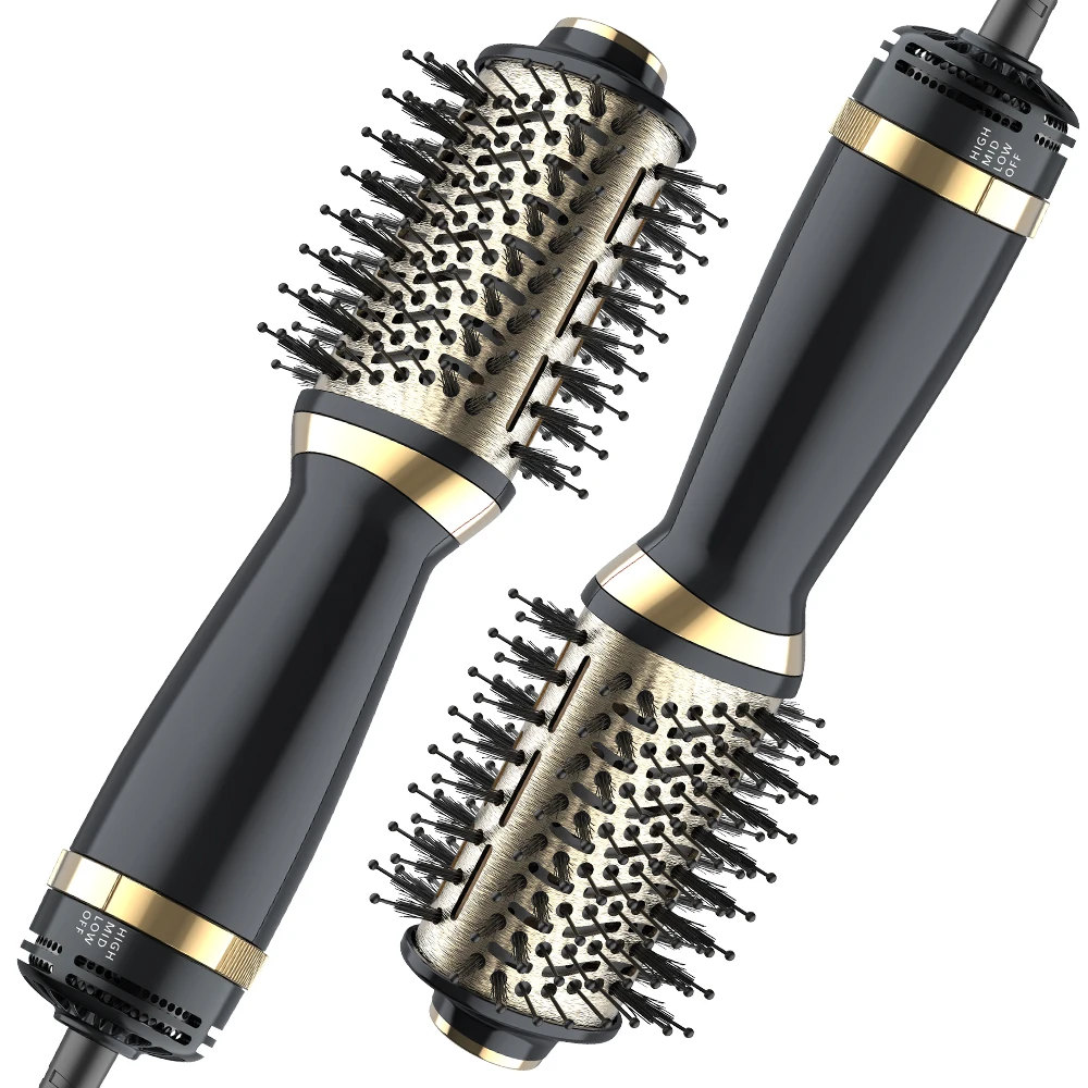 فرشاة مجفف الشعر الصغيرة المحمولة المهنية نظام تصفيف الهواء الساخن التجفيف السريع التحكم في التجعد أدوات تصفيف الشعر حجم صغير