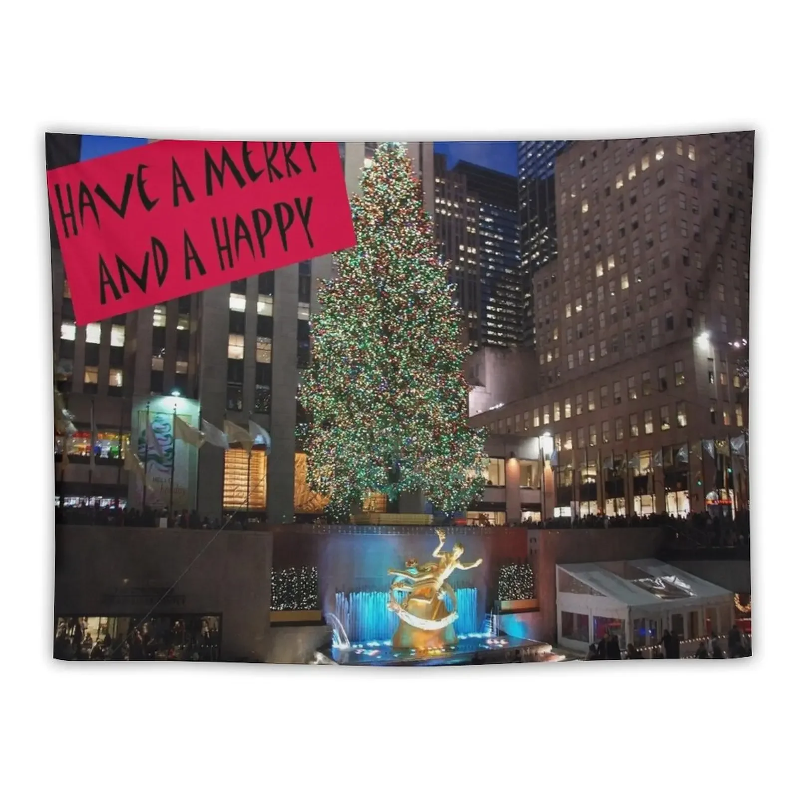 

Have A Merry and A Happy Tapestry Wall Hanging Wall Decoration Bedroom Cute Decor Tapestry