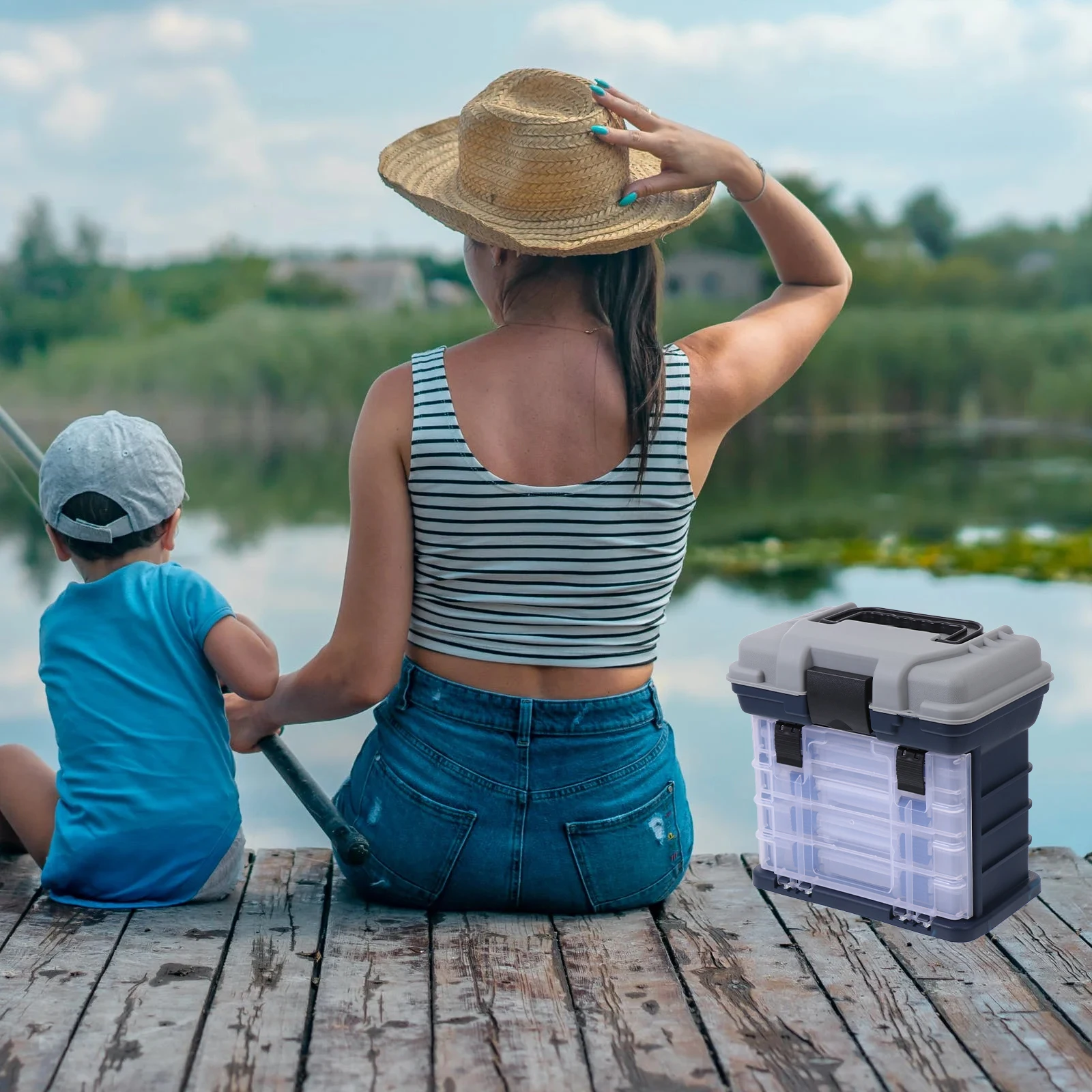 

1pc Fishing Large Capacity Bait Storage Case Lure Organizer Sealing Fishing Container for Accessories Anti-Fall Wear