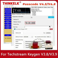 PASSCODE V4.5/V4.6 for Techstream V18.00.008 Software Registration Keygen Calculator Smart Code Reset for Toyota/Scion/Lexus