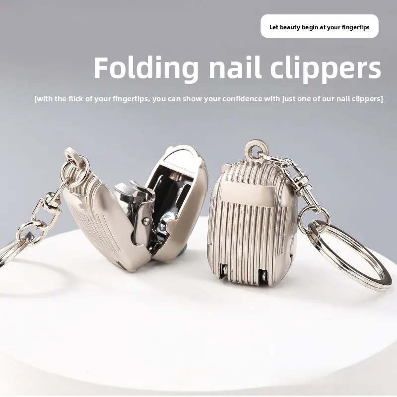 

Foldable Nail Cutter Stainless Steel Nail Clippers Exquisite Luggage Keychain Rotary Toenail Fingernail Manicure Trimmer 손톱깍기