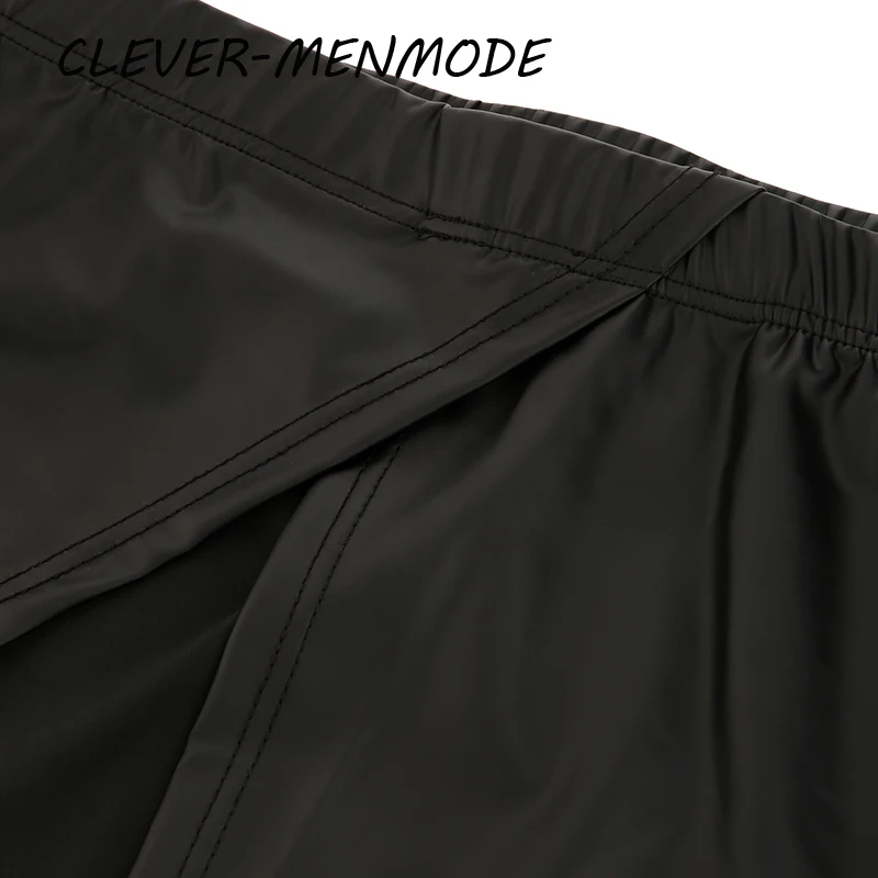 Faux Leather Sides Open Skirt Soft Ultra-Short PU Skirt High-Slit Ultra-Thin BDSM Rave Fetish Clubwear Adult Erotic Clothing