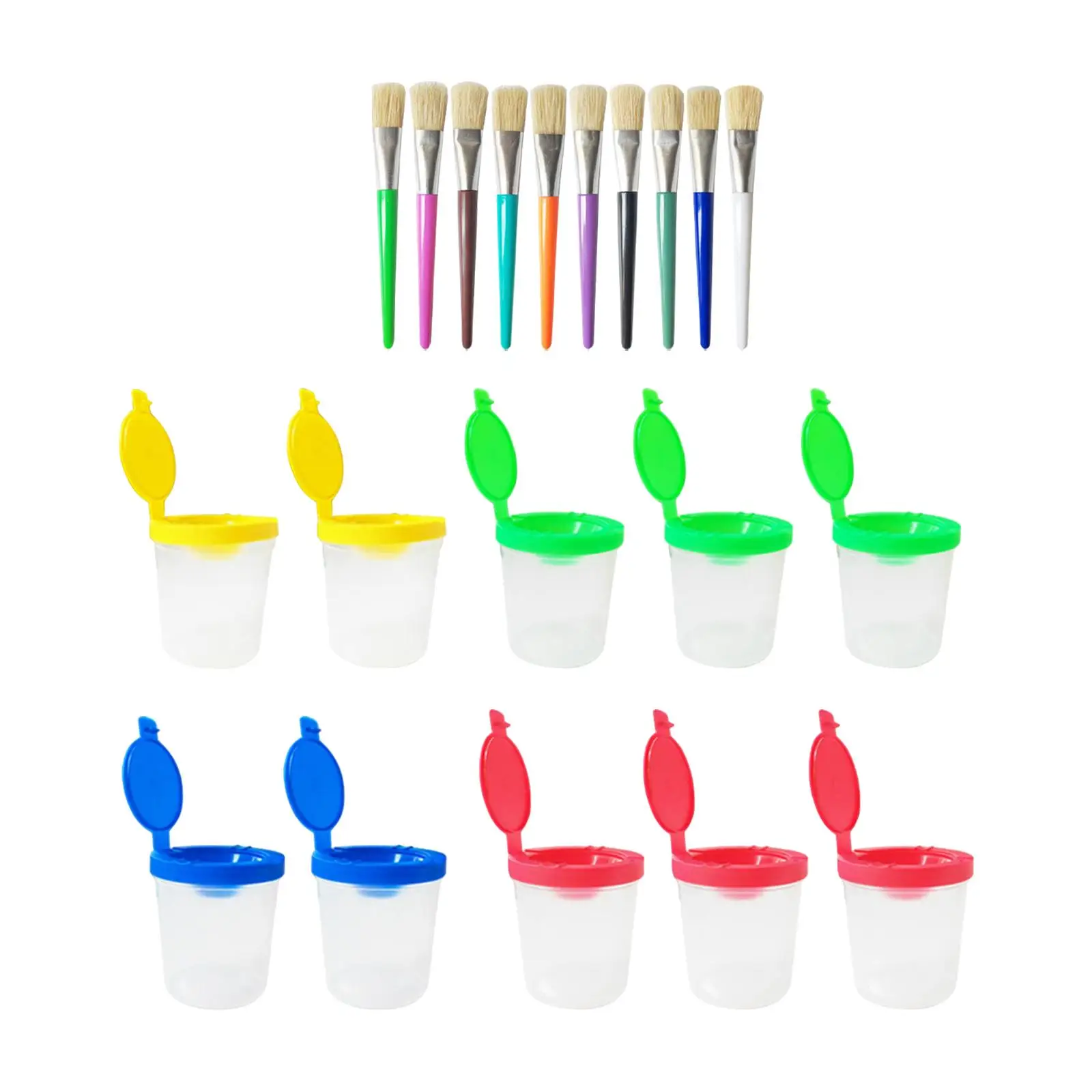 

Spillproof Paint Cups Paint Brushes Art Supplies for Drawing Home Painting