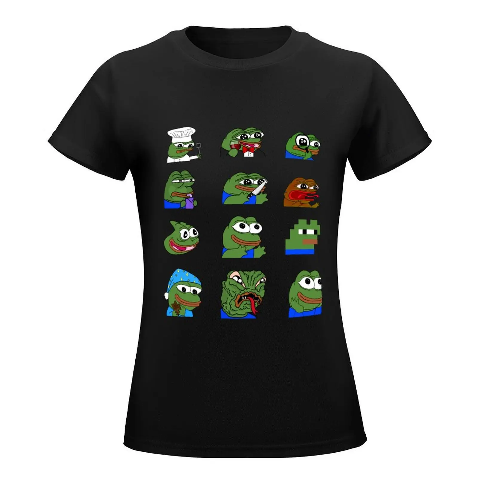 pepe peepo variety set (12 pepes edition) T-Shirt funny summer clothes female womans clothing