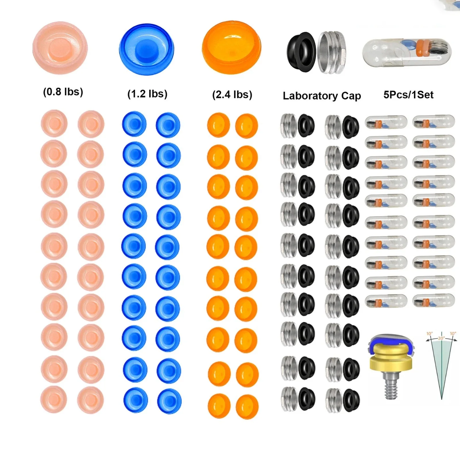 

10Pcs Dental Implant Abutment Retention Caps Inserts Used for Locator System