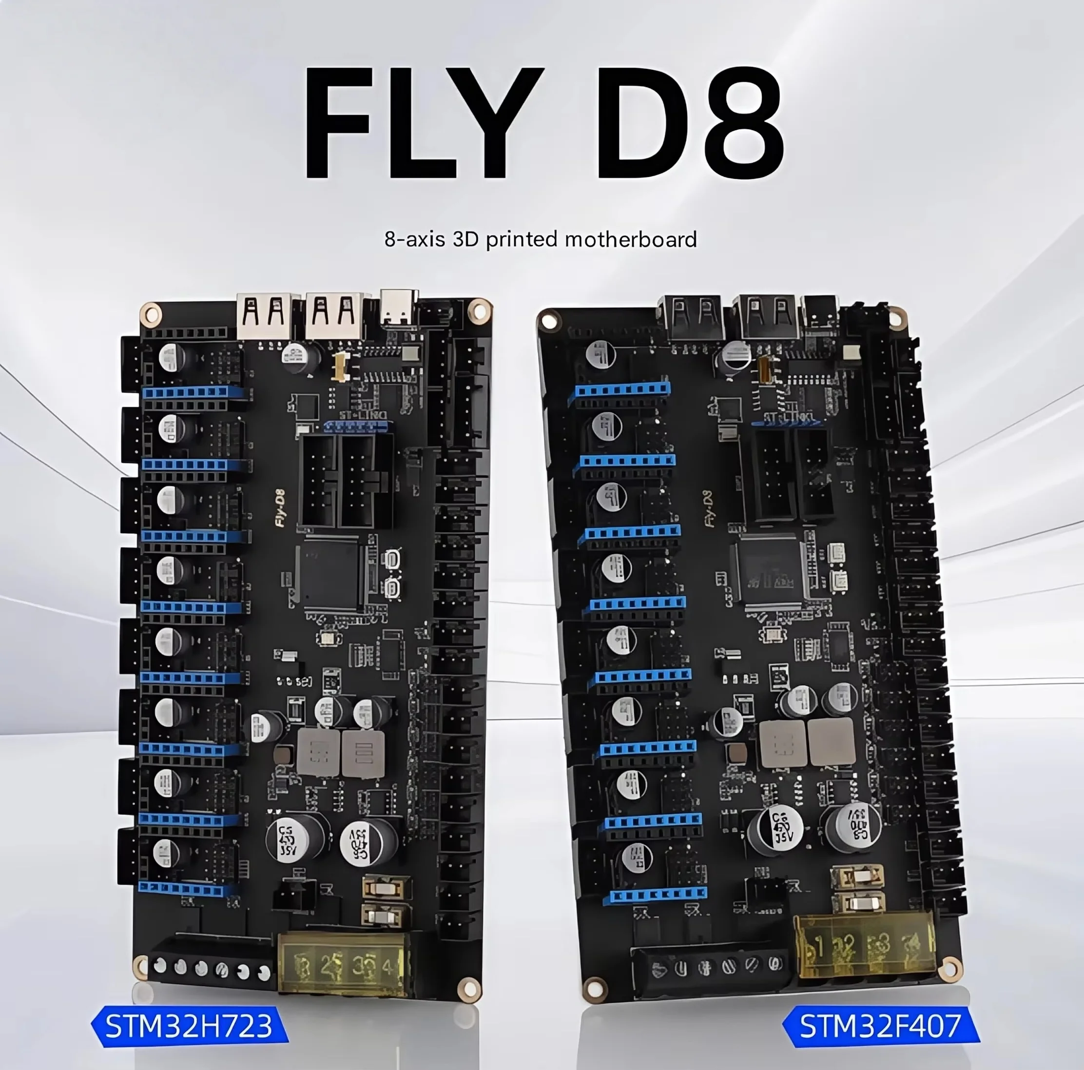 Fly 3d D8 8-axis motherboard STM32H723 STM32F407 for Klipper Marlin 3D printer Voron 2.4 Trident