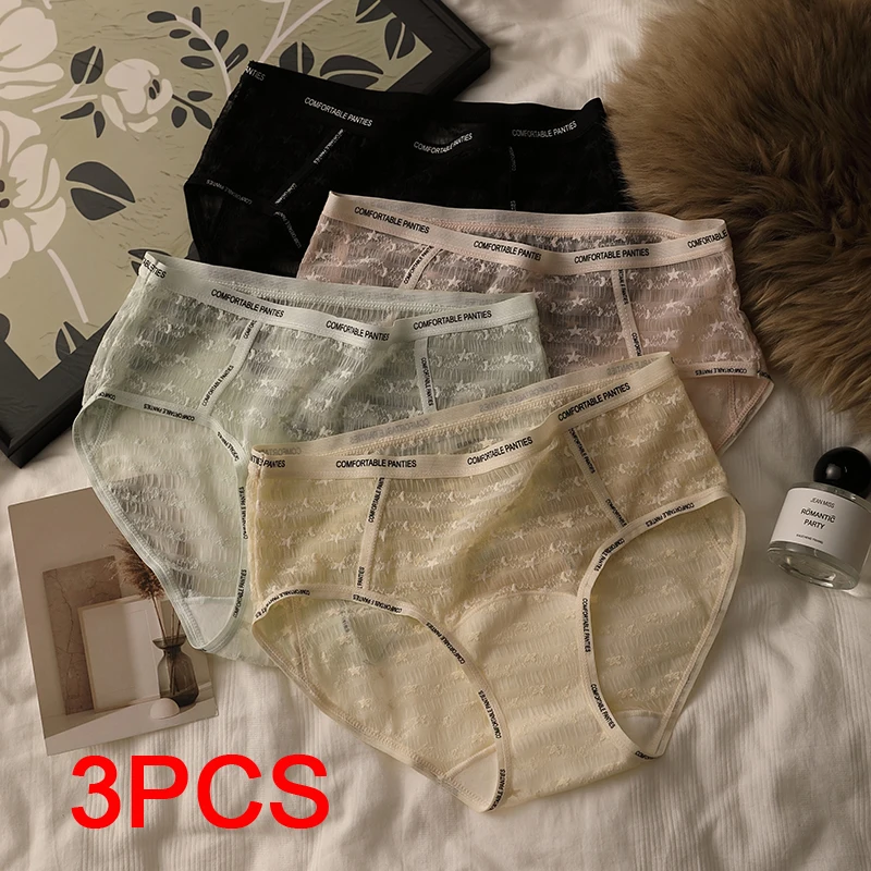Underwear for Women Women's Lingerie Sexy Panties Set Pack Transparent Linergie Micro Briefs Lace Triangular Underpants Seamless