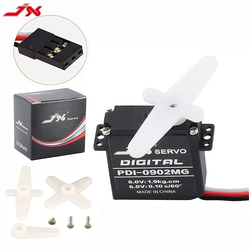 JX PDI-0902MG 9.4 جرام مؤازرة رفيعة للغاية بدون قلب - 2.6 كجم-سم 4.8-6 فولت 0.10 ثانية/60 °   2BB لطائرة هليكوبتر ذات جناح ثابت لطائرة RC