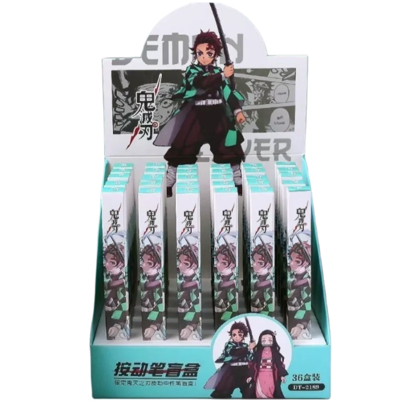 New Demon Slayer Tanjiro Kamado Nezuko Blind Box Pen High-Quality Anime Two-Dimensional Smooth Quick-Drying Retractable Gel Pen