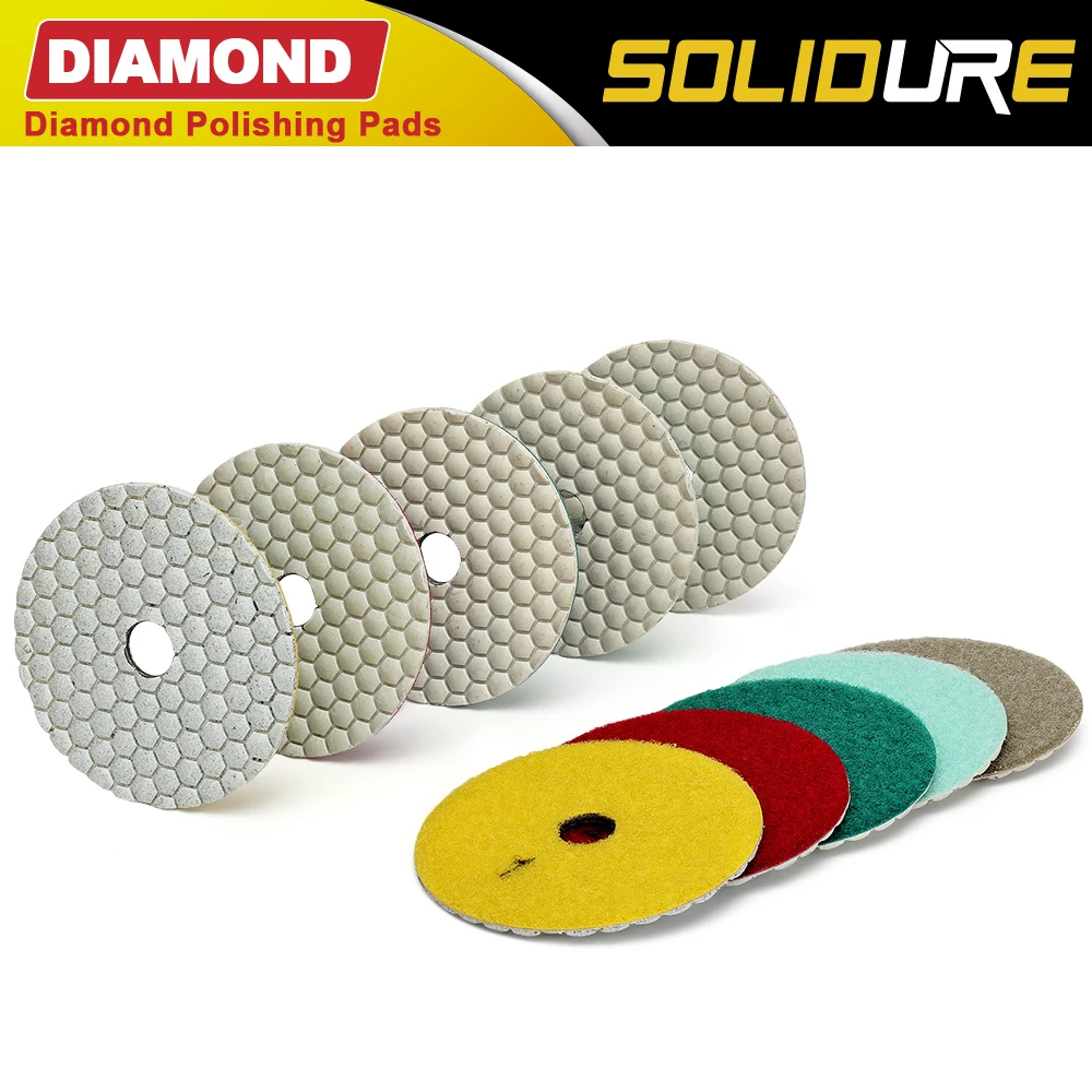 

5pcs/set 4 inch 100mm diamond dry 5 step polishing pads Diamond Granite Polishing Tool Marble Concrete Grinding