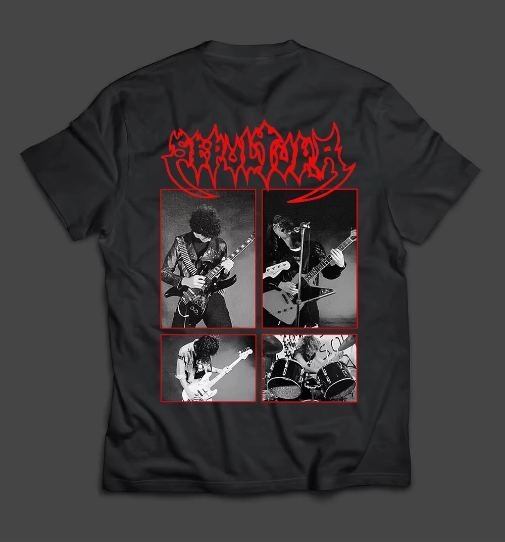 

Sepultura's Sickly Visual T-shirts, Cotton T-shirts, Short-sleeved Brand T-shirts, Retro Hip-hop Tops, Streetwear