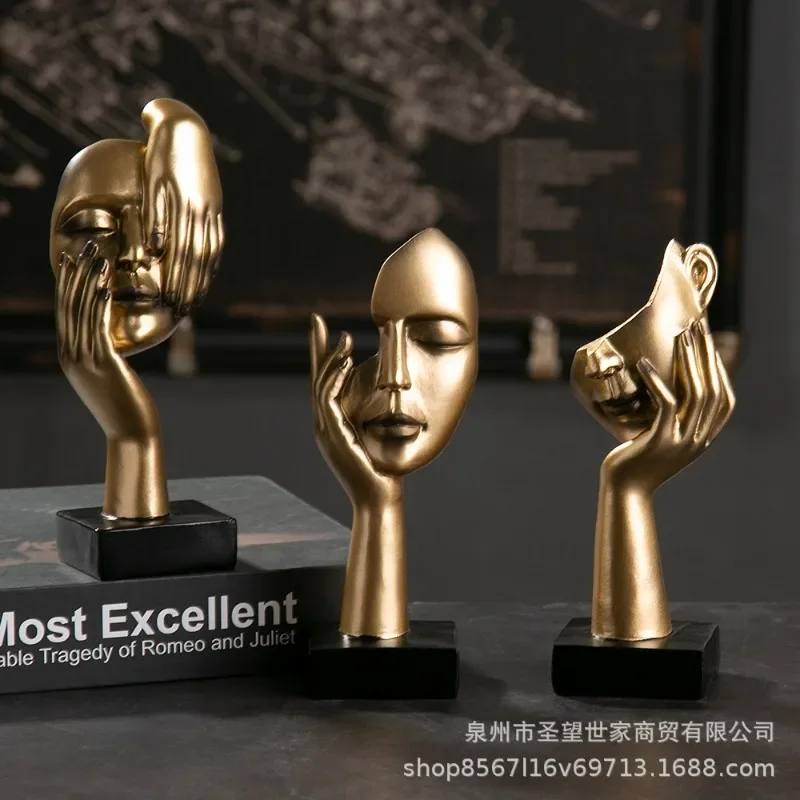 

Office Home Decor Abstract Statue Desktop Ornaments Sculpture Figurines Face Character Nordic Light Luxury Art Crafts