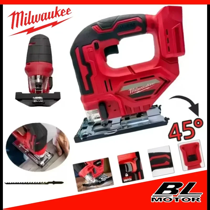 

Milwaukee 18V 20V Battery Brushless Jig Saw 0-45º Cutting 3 Orbital Settings Electric Jigsaw Woodworking Tool Power Tools