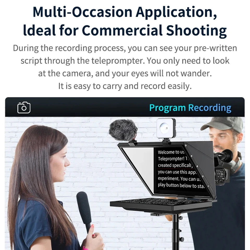 Desview T20 مقاس 20 بوصة ملقن بث احترافي بشاشة كبيرة قابلة للطي لتصوير البث المباشر #4