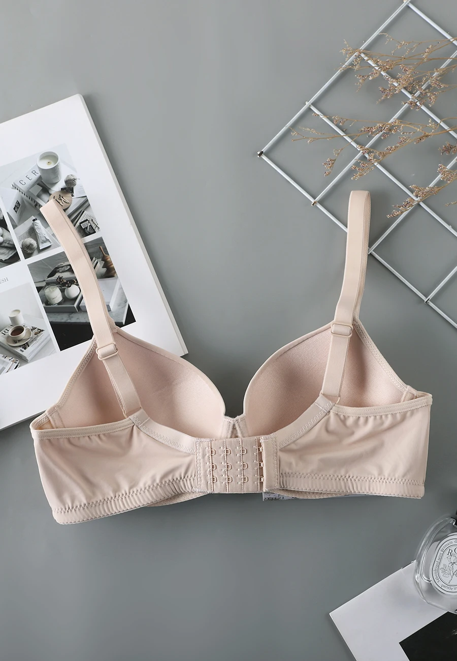 1pcs Simple Solid T-Shirt Bras Comfy Breathable Push Up Bra Women\'s Lingerie Underwear