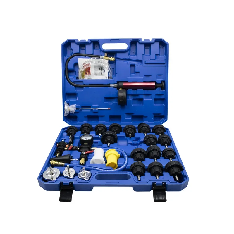 Automobile water tank leak detector, antifreeze coolant replacement filler 28 34-piece set, auto repair tool