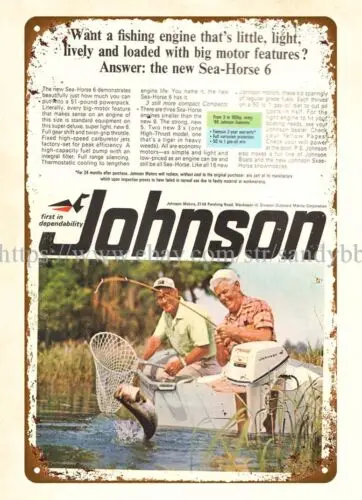 1966 Johnson Outboard Boat Motor metal tin sign home decor online shop