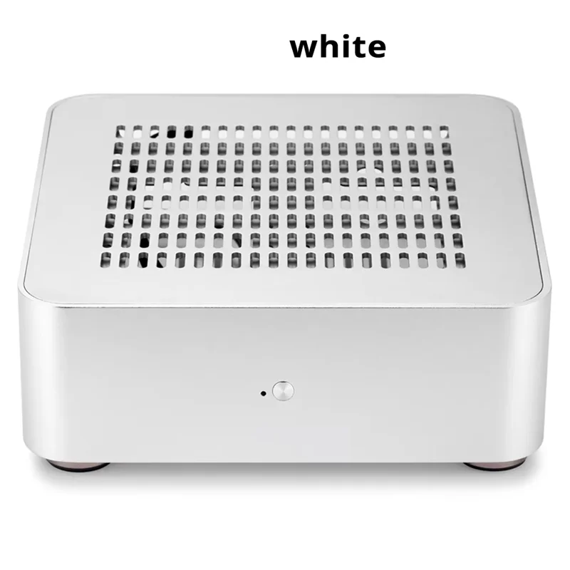 Well Made-Mini HTPC Case Computer Gaming PC Desktop Case All Aluminum PSU 8Pin Power Supply White
