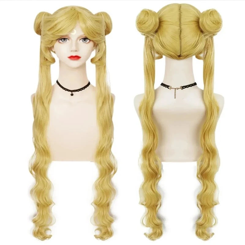 

Synthetic Long Wavy 2 Ponytails Anime Sollar Moon Cosplay Girls Halloween Costume Christmas Wig 1pc Wig Cap 250210