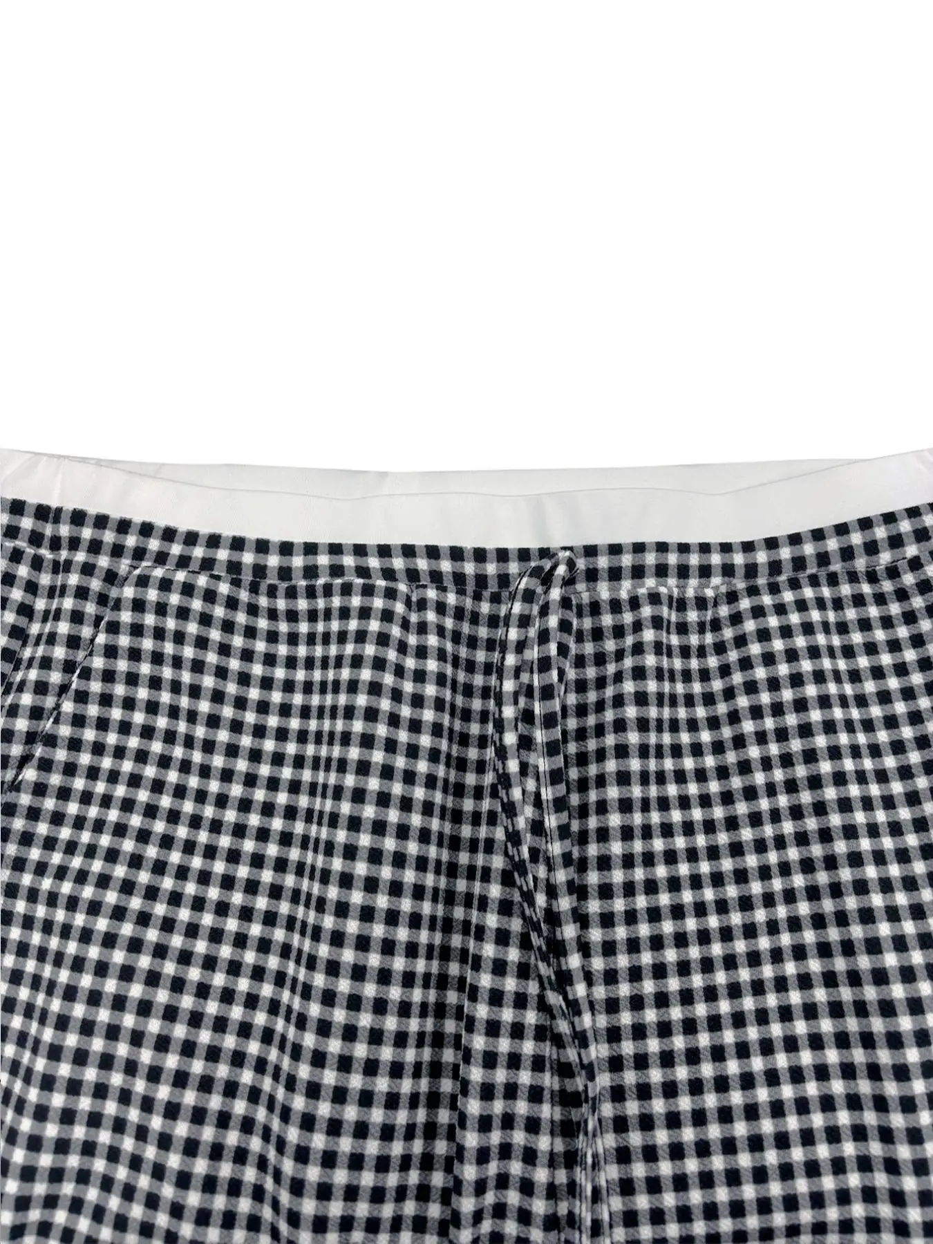 Spodnie codzienne plus size, luźny krój, blok kolorów i wzór w kratę, wygodny dzianinowy materiał na jesień i zimę.