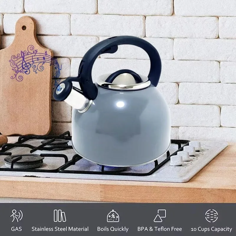 

Durable 2L 3L water pot restaurant non-electric teapot stainless steel stove top whistle water boiler