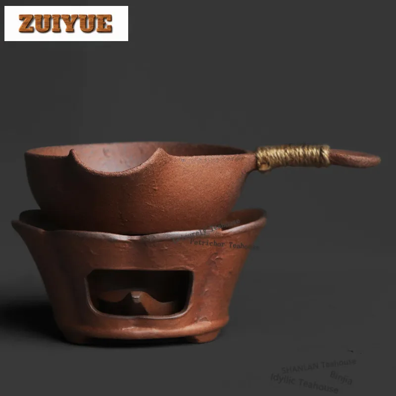 

Old Rock Clay Tea Roasting Spoon Set Tea Warmer Holder Burner Stove Kettle Stand Baked Milk Jar Carbon Furnace Drinkware Gift