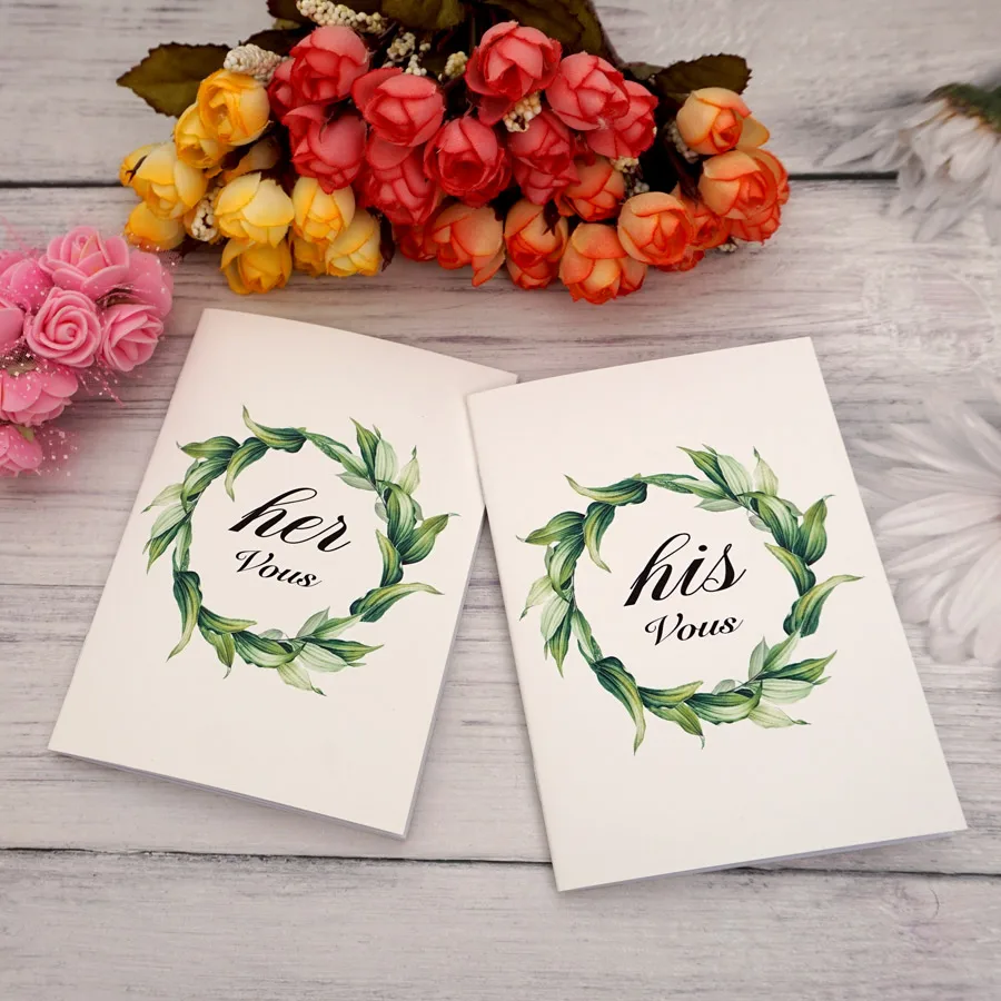 Bride and Groom Wedding Vow Book Engagement Party Signature Book Handbook for Wedding Party Set of 2 Books