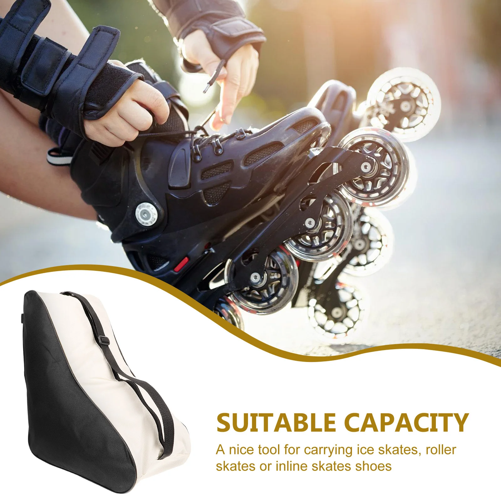 

Сумка для роликовых коньков с гладкой молнией, функциональная, удобная, в стиле сумки-органайзера, для любителей катания на коньках, унисекс