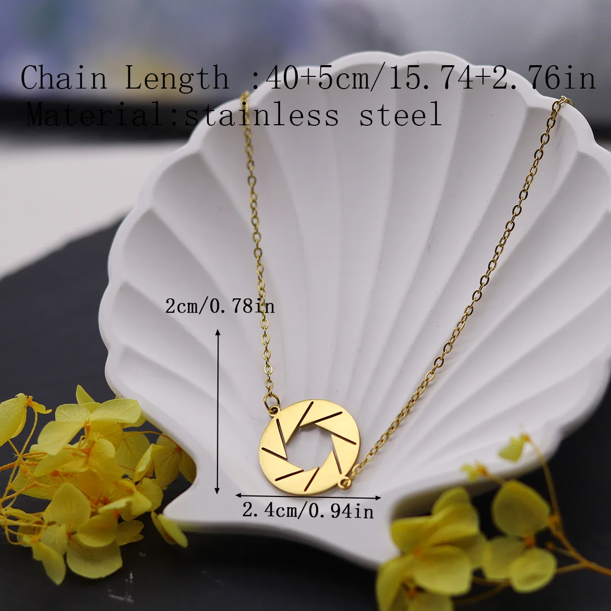 Kinitial Camera Shutter Pendant Stainless Steel Necklace Chain Ladies Men Photography Themed Anniversary Party Jewelry Gift