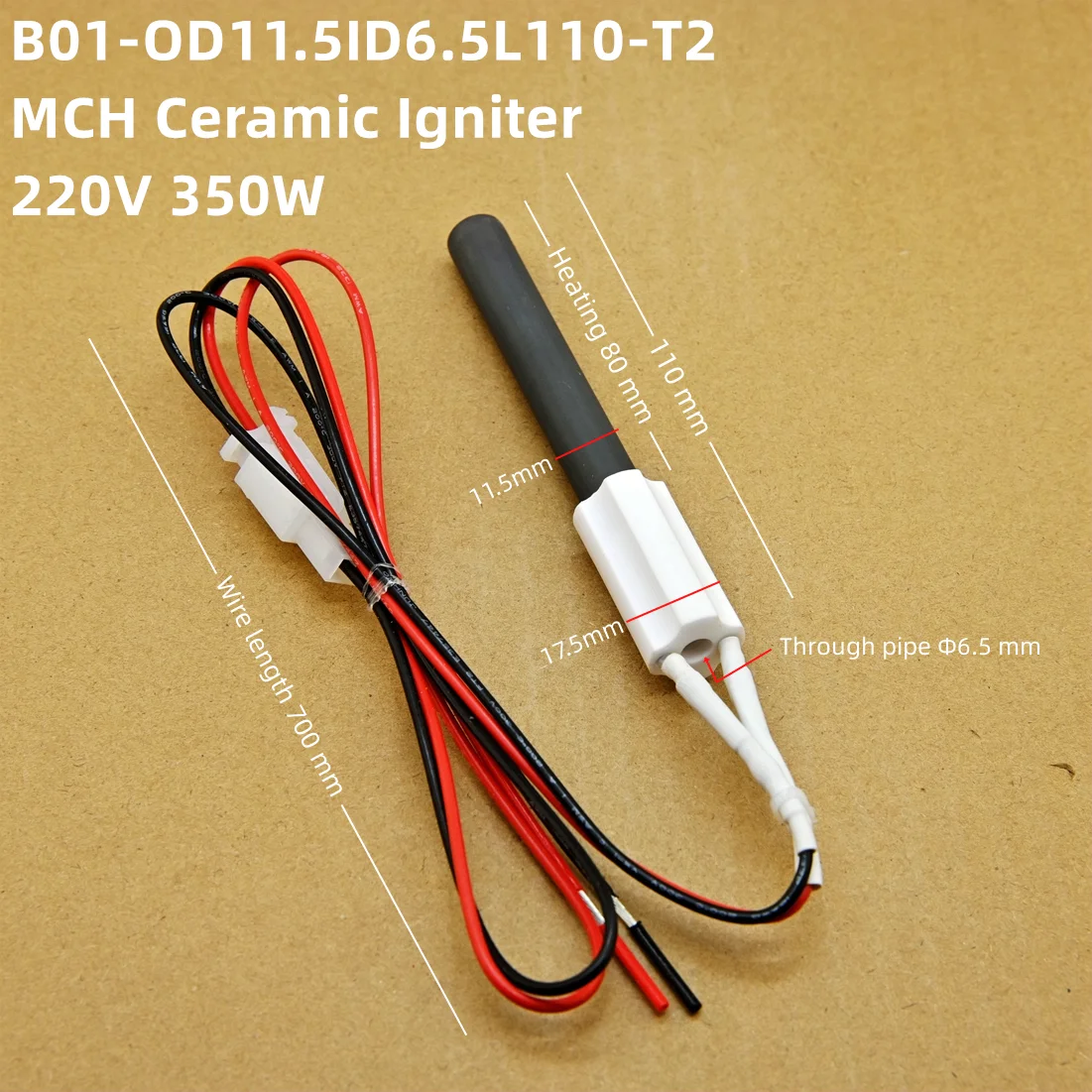 Ceramic pellet Igniter 220V 350W Ceramic Igniter heating furnace Wood pellet biofuel ignition