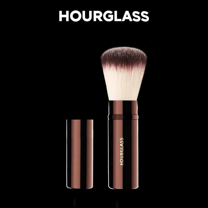 Hourglass makeup brush powder blusher brush multi-function portable retractable makeup brush with cover powder setting brush