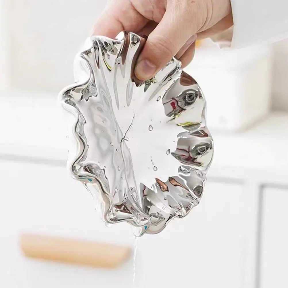 

Ceramic Holder Self Draining Design Smooth Surface Easy Clean Modern Soap Dish For Bathroom Kitchen Sink Water Draining Soap