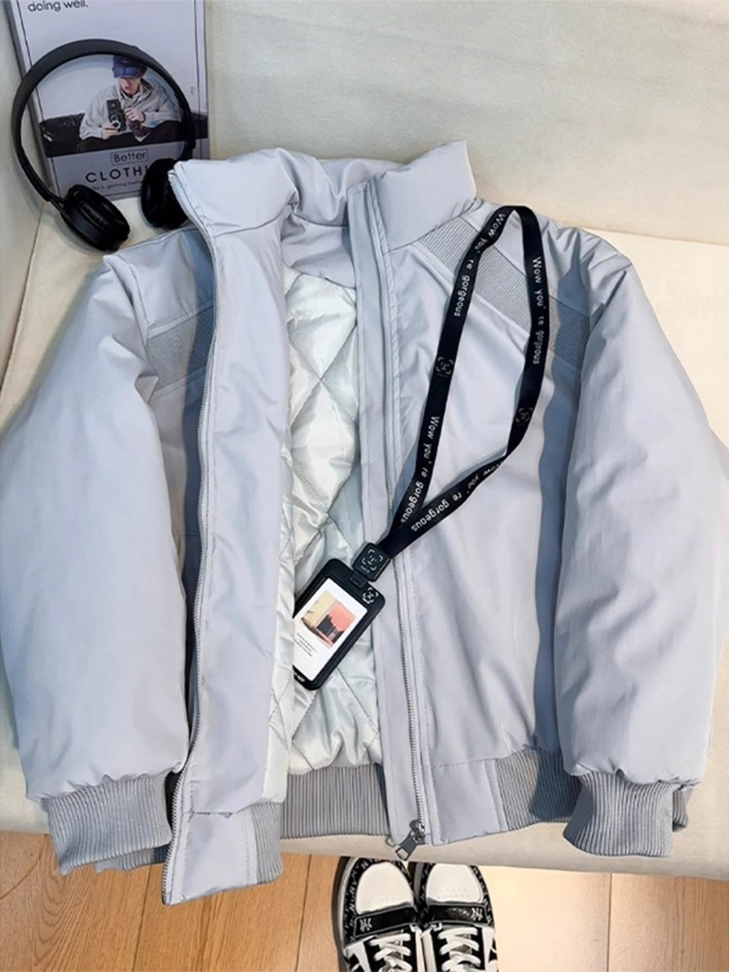 

k ey American Sle Tee-Proof Cotton Jaet Men's Winter Thiened ort Flight Jaet Polyester Fiber Casual Coat