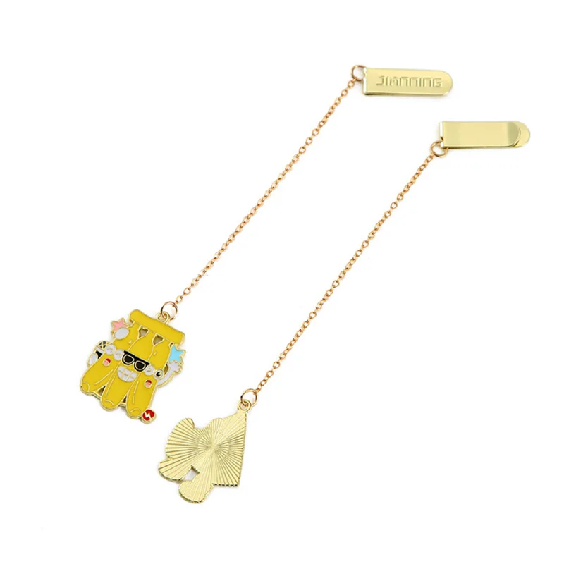 2pc 귀여운 바나나 과일 북마크 크리 에이 티브 금속 절묘한 아트 북 마크 페이지 폴더 학생 용품 휴대용 독서 편지지