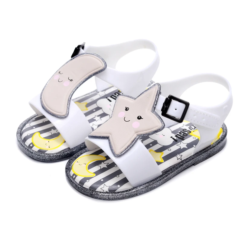 Sandales en MSI brûleur pour enfants, chaussures pour enfants, fille, fille, lune, étoile, princesse, Nialisation, Dlife