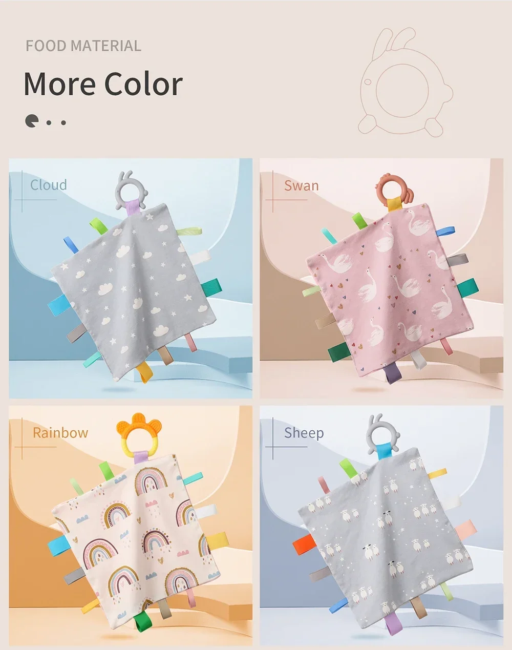 INSULAR لينة تهدئة استرضاء منشفة الطفل حشرجة الموت اللعب مهدئا مطمئن النوم منشفة مريحة بطانية طفل ألعاب تعليمية #6