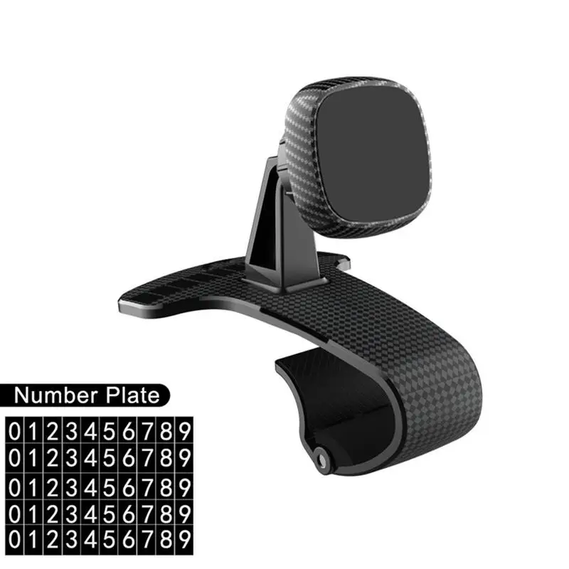 Magnetic Car Phone Holder Universal Dashboard Car Phone Mount GPS Support 360 Rotation Bracket With Parking Phone Number Sticker
