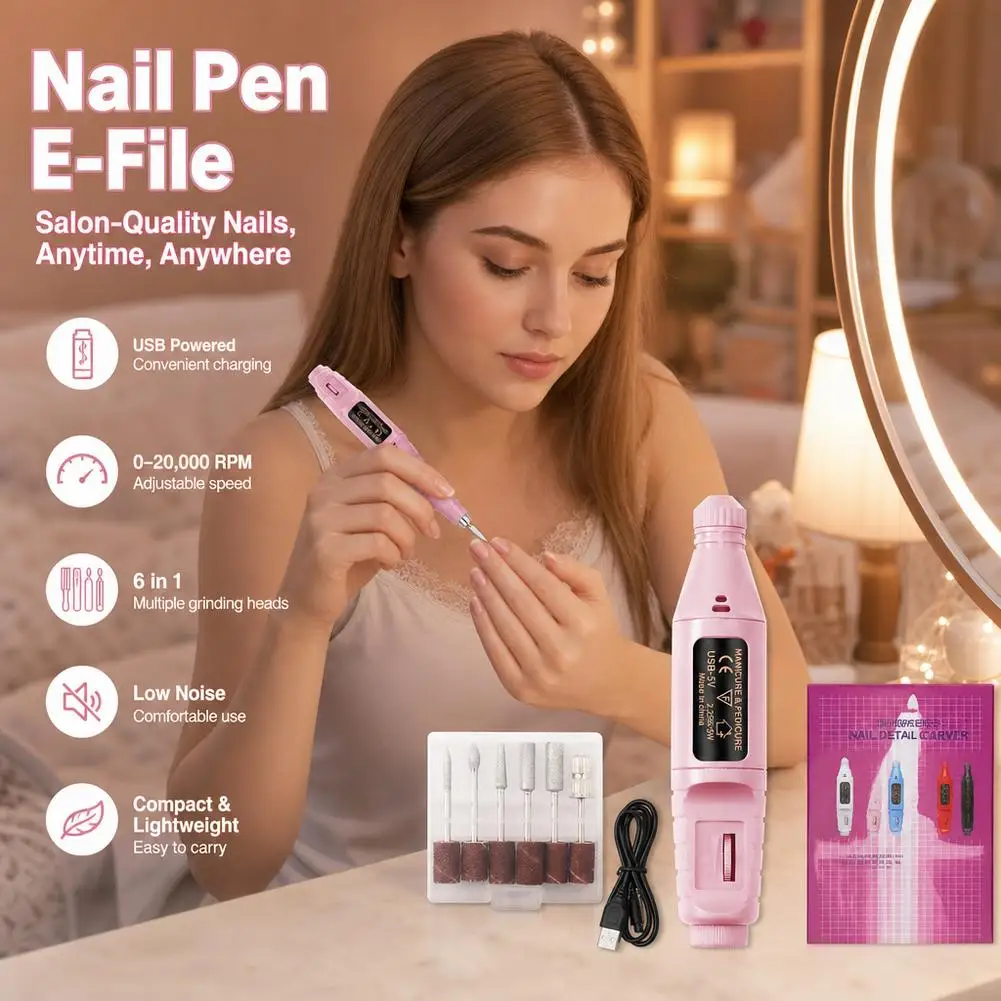 Nail Pen Polishing Machine USB Cable Grinding Polishing Dead Skin Removal Portable Nail Polish Nail Tool