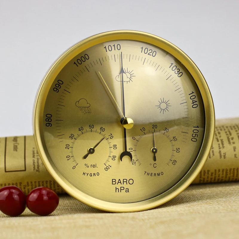 Atmosphärischer Druckmesser, Thermometer, Feuchtigkeitsmesser, Wettervorhersage, Barometer für Zuhause und Marine, Luftdruckmesser – Detail 2