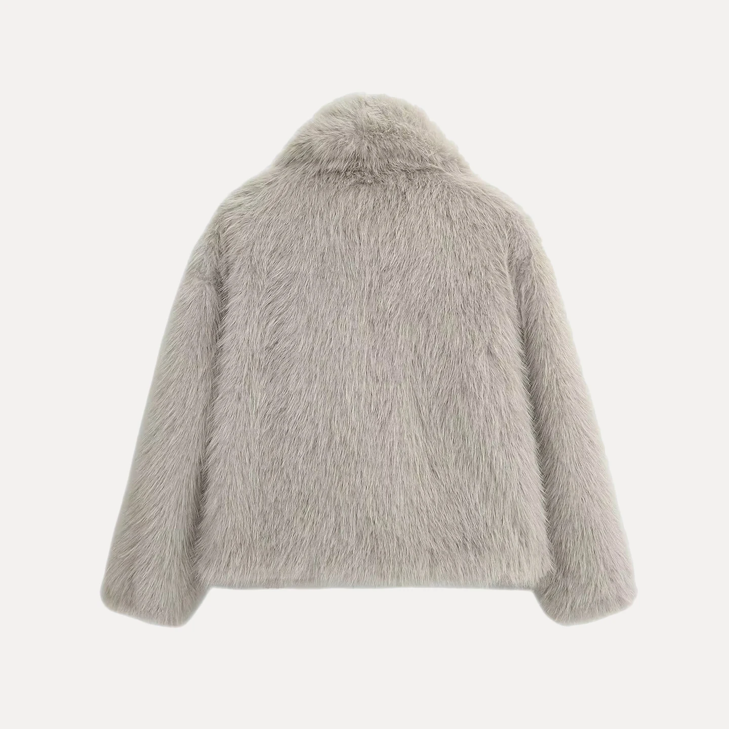 سترة أنيقة قصيرة ذات تأثير فرو صناعي 2025 صيف جديد ملابس خارجية نسائية على الموضة ماركة Z ألياف بوليستر كم طويل