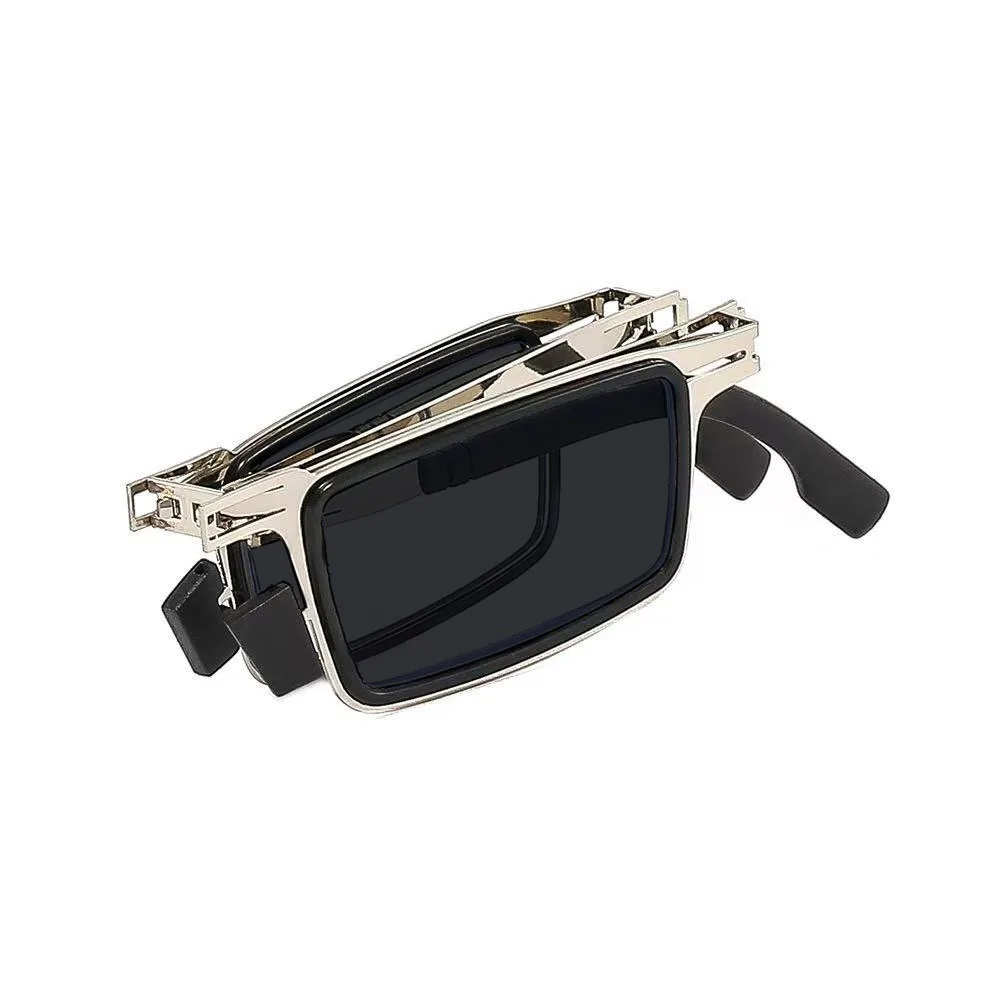 Portable Folding Photochromic Presbyopia Glasses Men Women with Case Foldable Metal Frame Reading Glasses Diopters 0 To 4.0