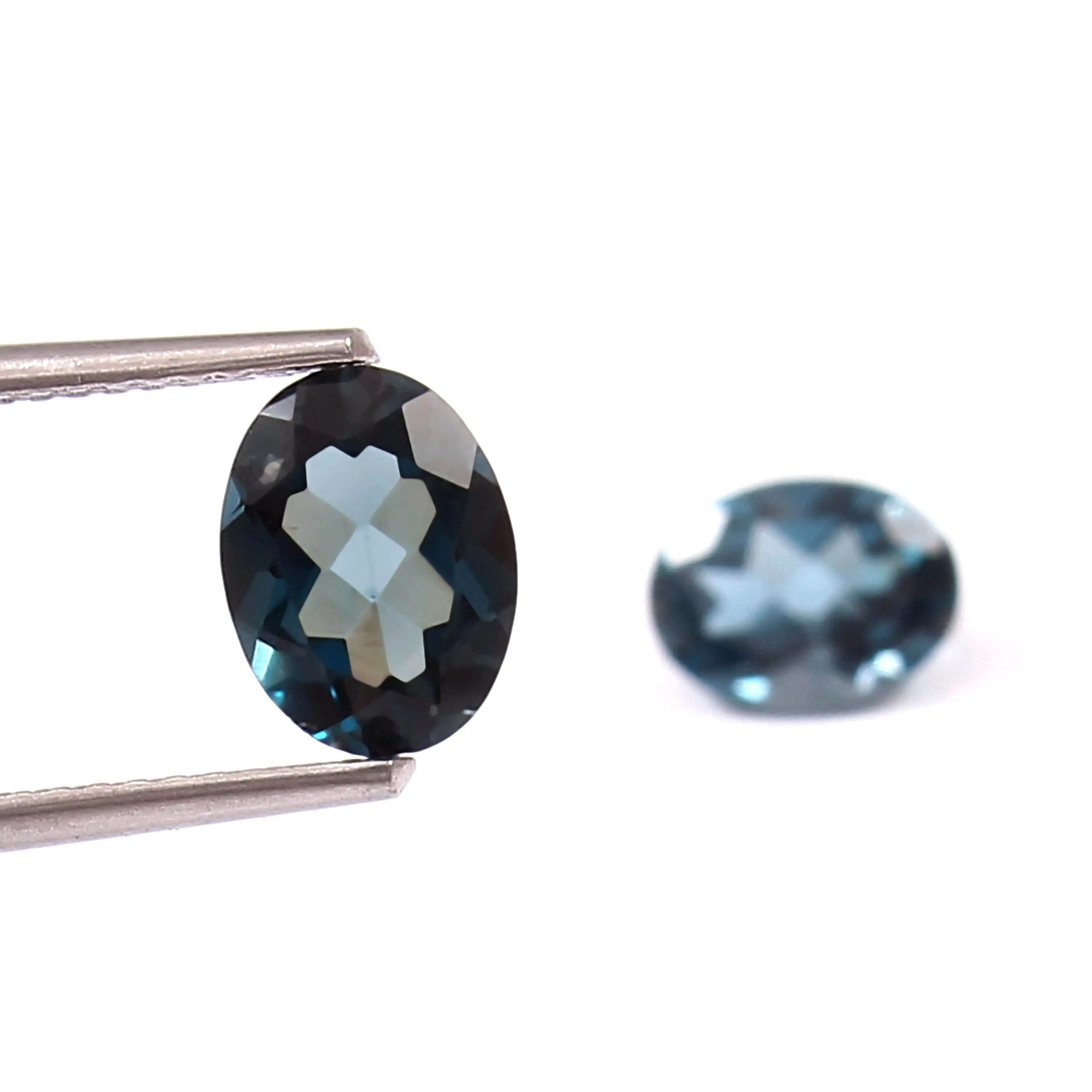 Natural Topaz London Blue Loose Gemstone for Settings Faceted Oval Shape AAA Quality VVS Various Sizes Wholesale Lot