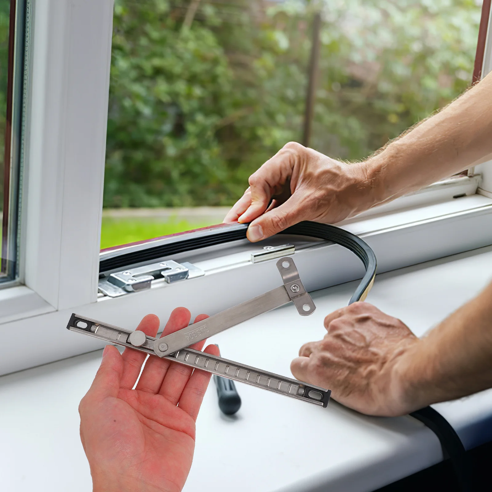 

Casement Window Limiting Hinge No-Drill Design Adjustable Angle Child Safety Lock Window Security Bar For Sliding Windows