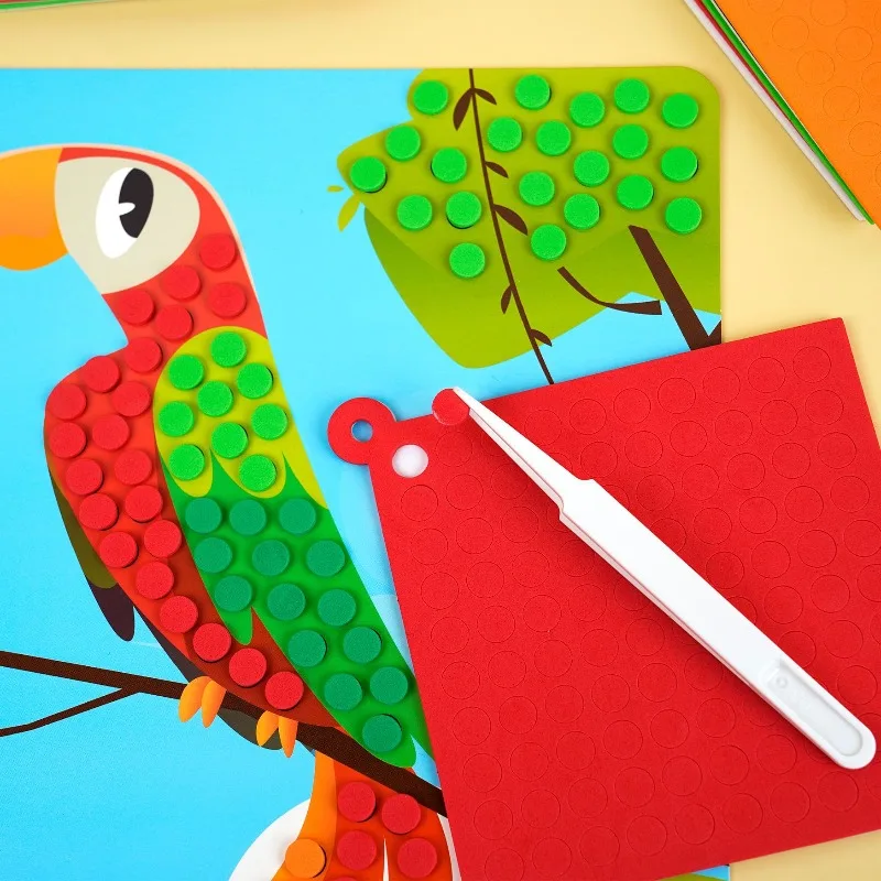 1Pc EVA Mosaico Adesivi Puzzle Kit Arte Artigianato Fatto A Mano FAI DA TE Incolla Pittura Giocattoli Per Bambini Prima Educazione Illuminazione Disegno Giocattoli
