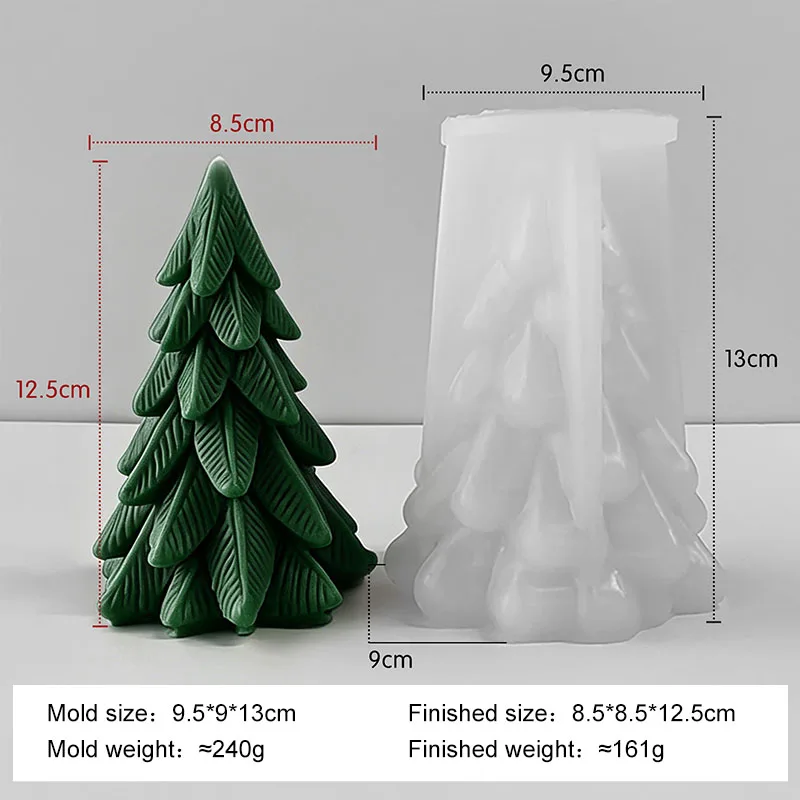 DIY Weihnachtsbaum-Serie Silikonform Handgemachte Aroma-Kerzen Gipsform Weihnachtsdekoration Kerzenherstellungszubehör