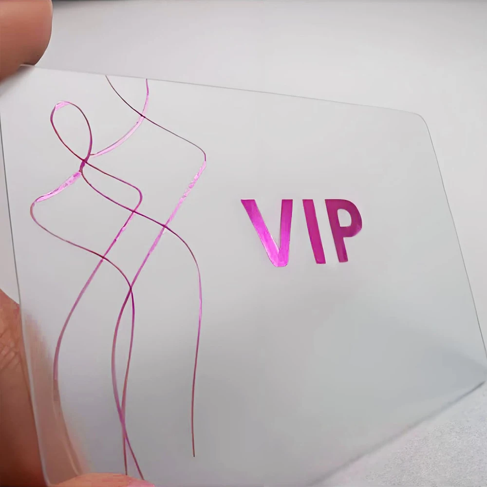 Custom Transparent Pvc Card Plastic Identity Waterproof For Business Visit Thank You Card Add White Ink high-end business