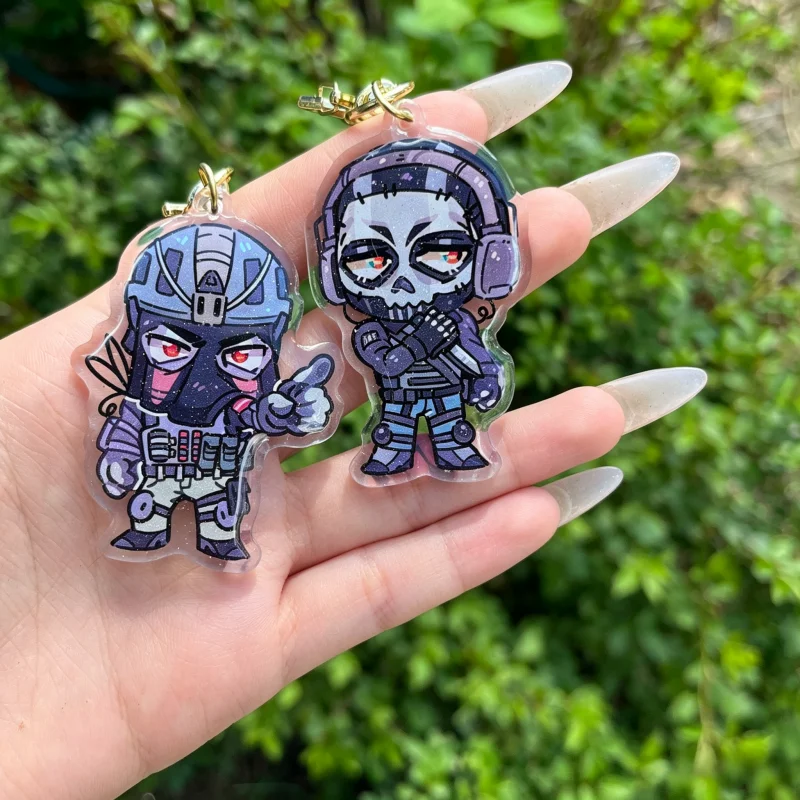 Military Boys Acrylic Keychain Set – Cute Chibi Soldier Charms with Skull Mask & Tactical Gear for Backpack, Phone & Bag Decor