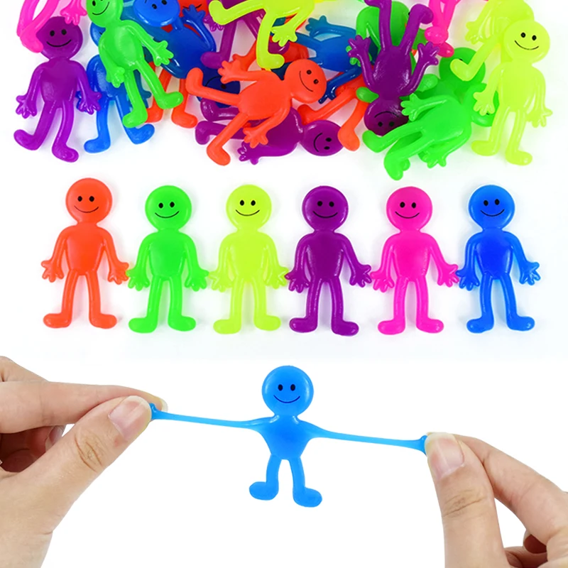 

10Pcs Funny Smile Man Sticky Toys Stretchable Gooey Anxiety Relief Toys For Birthday Party Kids Favors Goodie Bag Pinata Fillers