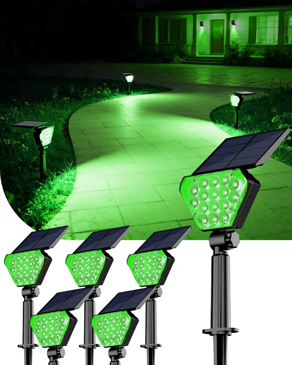Outdoor String Lights Alloy Aluminum 12in RGB Spot Light Timing Remote All Season Cool White
