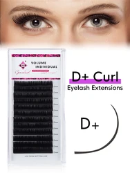 Misslamode D+ Curl All Size Mink Eyelashes 8-15mm Mix Individual Eyelashes 16rows Russian Volume Eyelashes Extension